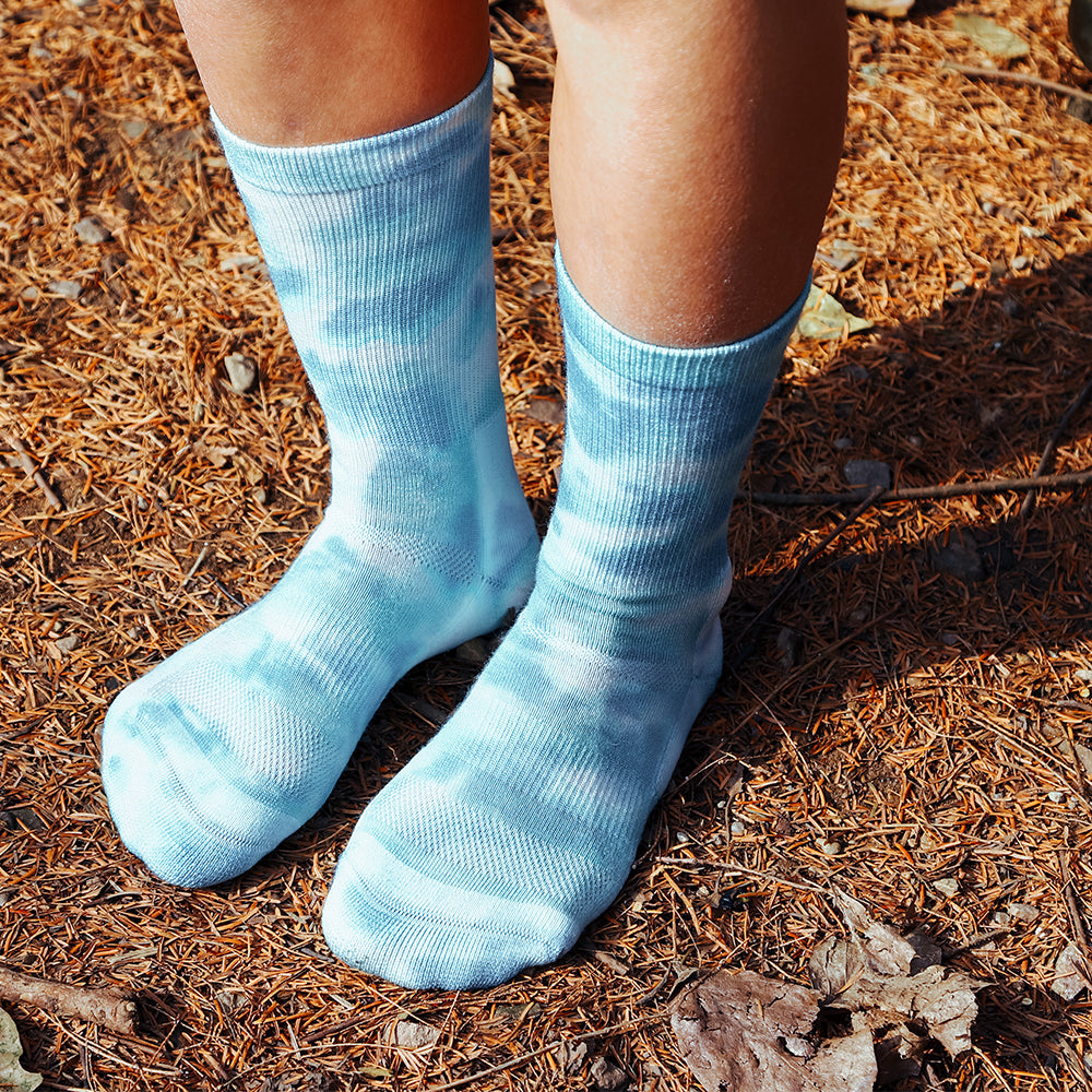Nature Tie-dyed Medium Weight Crew Hiking Socks - 100% merino wool hiking socks by Na Giean