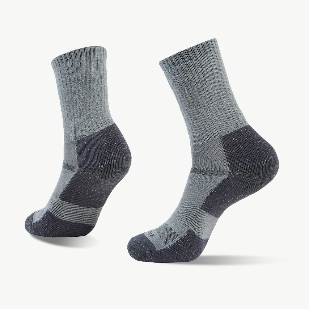 Sober Gray Enhanced Medium Weight Crew Hiking Socks - 100% merino wool hiking socks by Na Giean