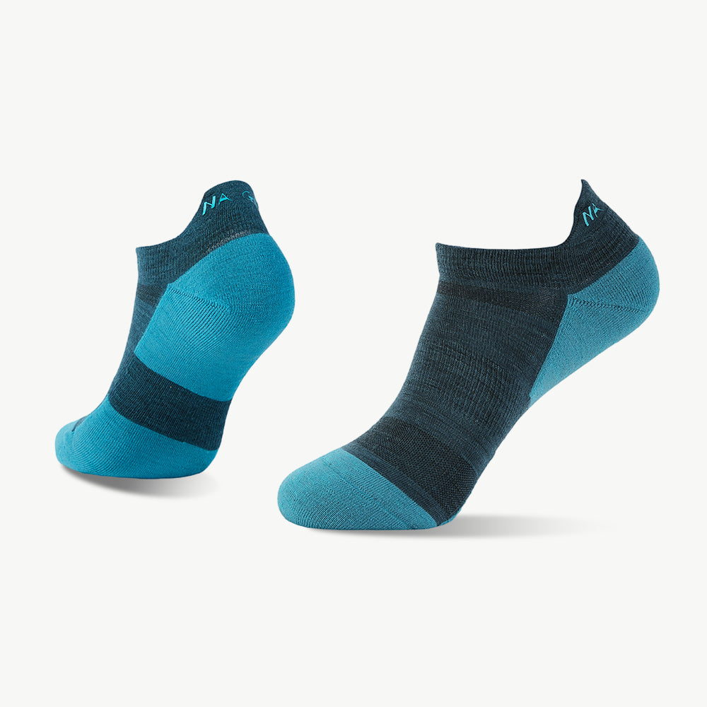 Mediterranean Light Weight No-show Running Socks - lightweight merino wool running socks by Na Giean