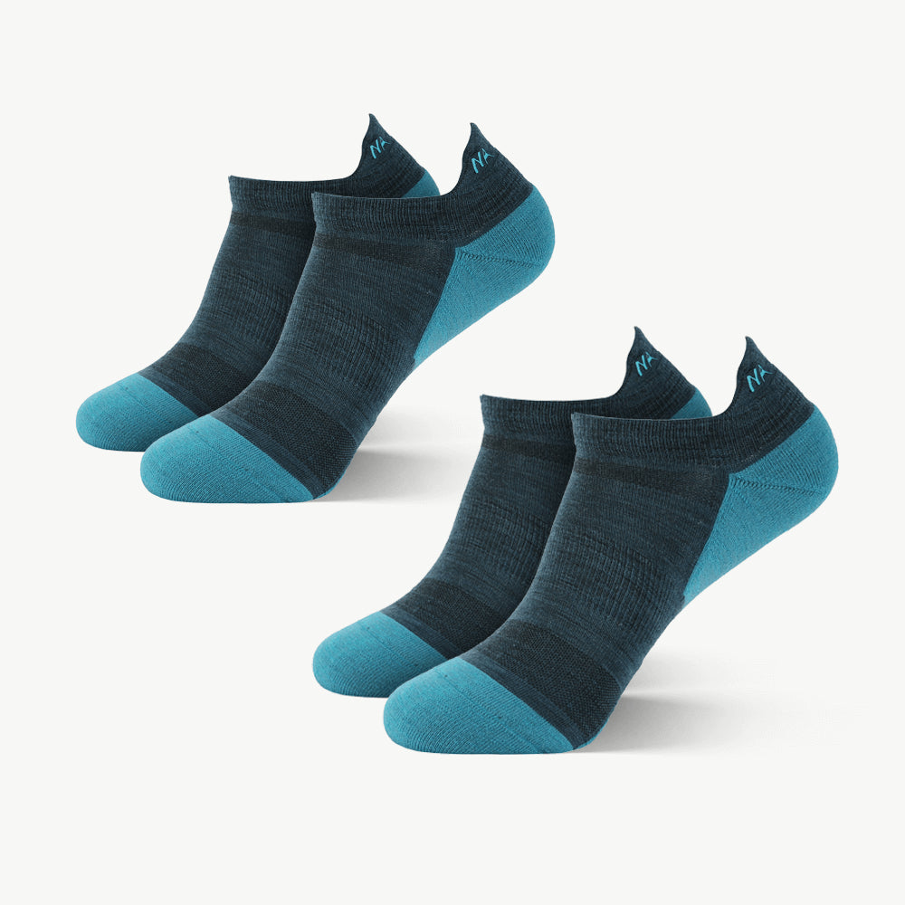 Mediterranean Light Weight No-show Running Socks - 2 Pack - lightweight merino wool running socks by Na Giean