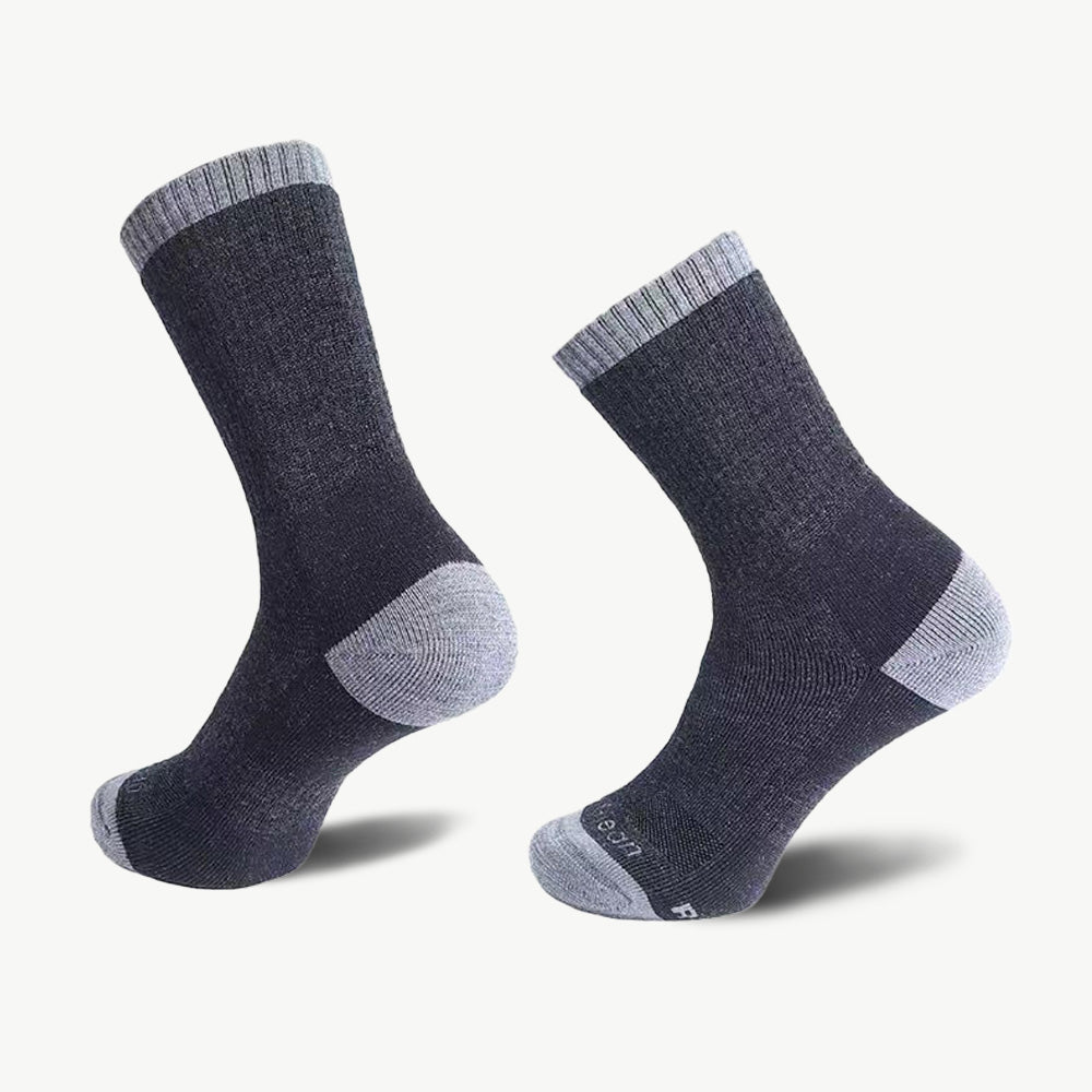 Heavy Weight Crew Hiking Socks Midnight Gray - 100% merino wool hiking socks by Na Giean