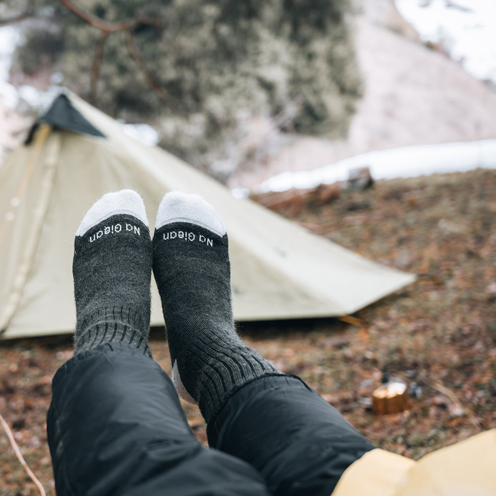 Jungle Green Medium Weight Crew Hiking Socks