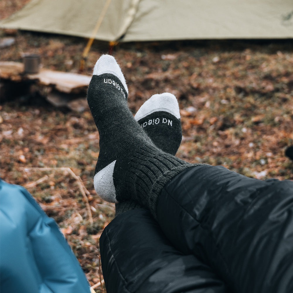 Jungle Green Medium Weight Crew Hiking Socks - 100% merino wool hiking socks by Na Giean