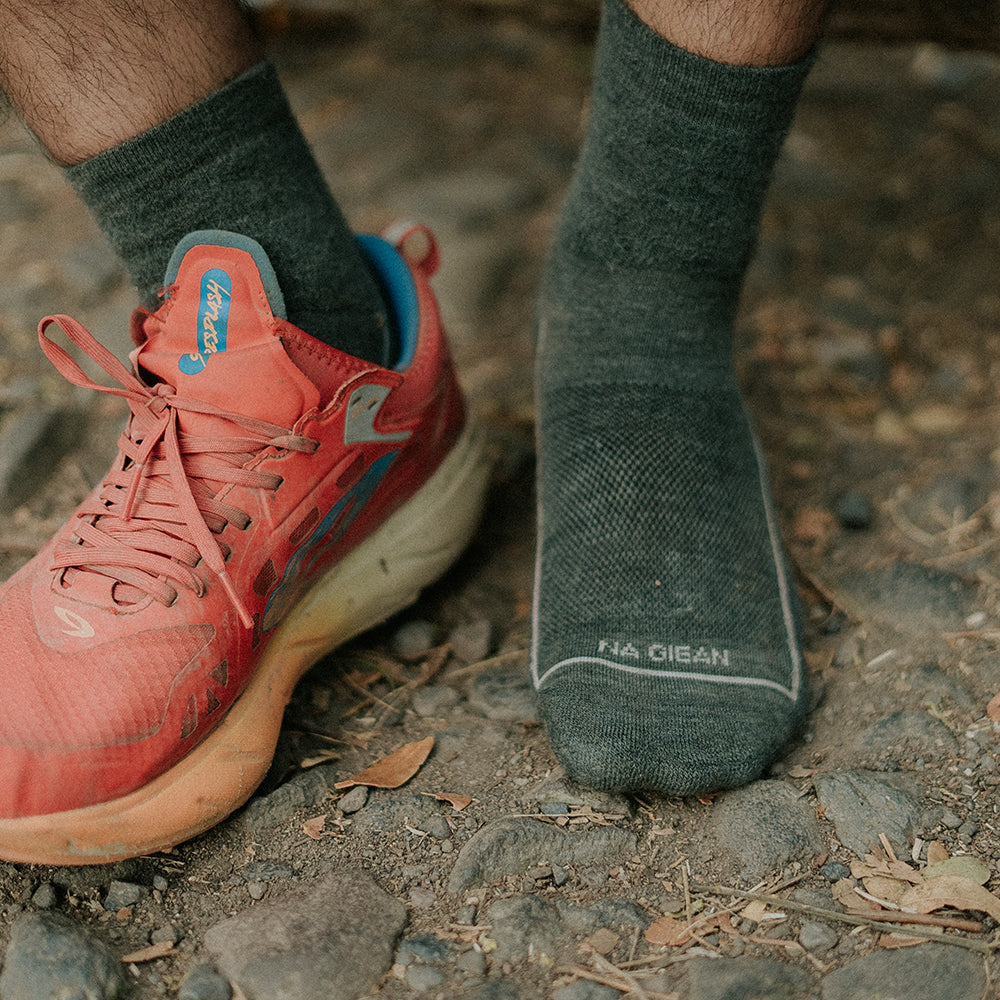 Sage Enhanced Medium Weight Micro Trailing Socks - technical merino wool trail socks by Na Giean