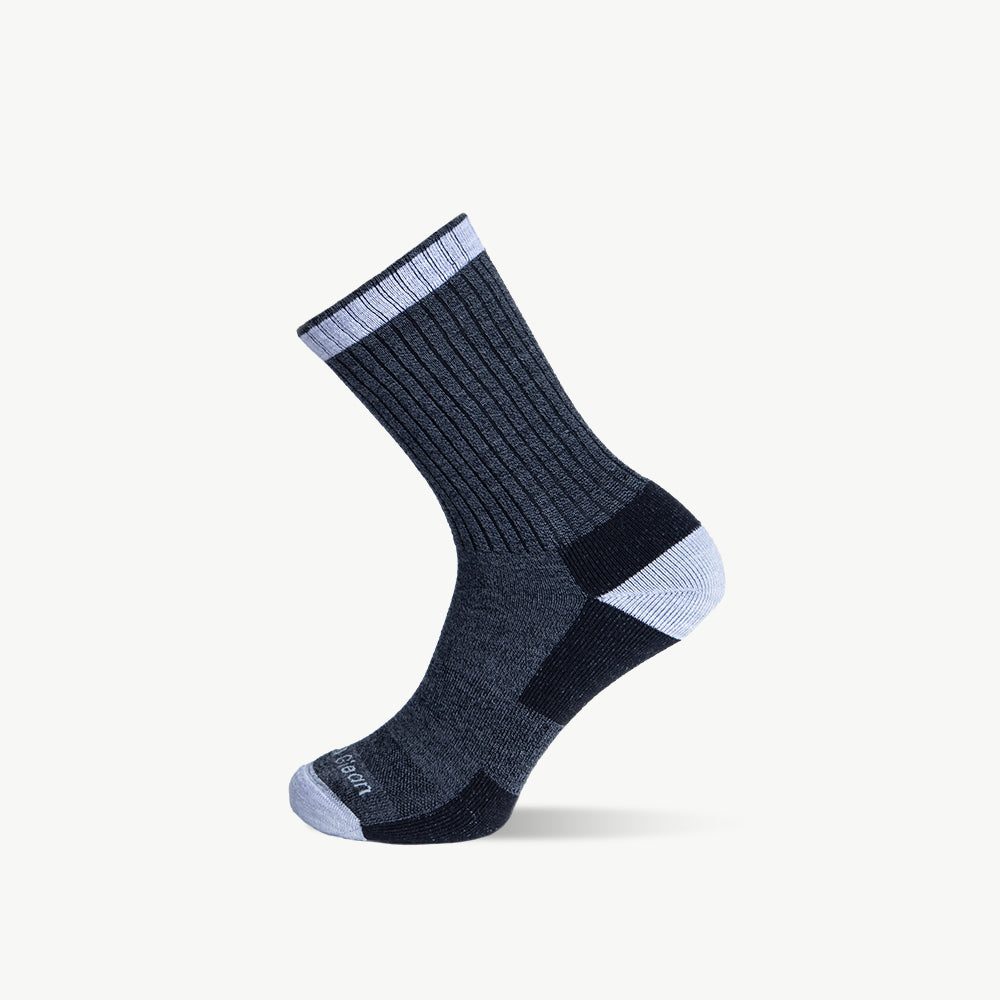 Dark Gray Medium Weight Crew Hiking Socks - 100% merino wool hiking socks by Na Giean