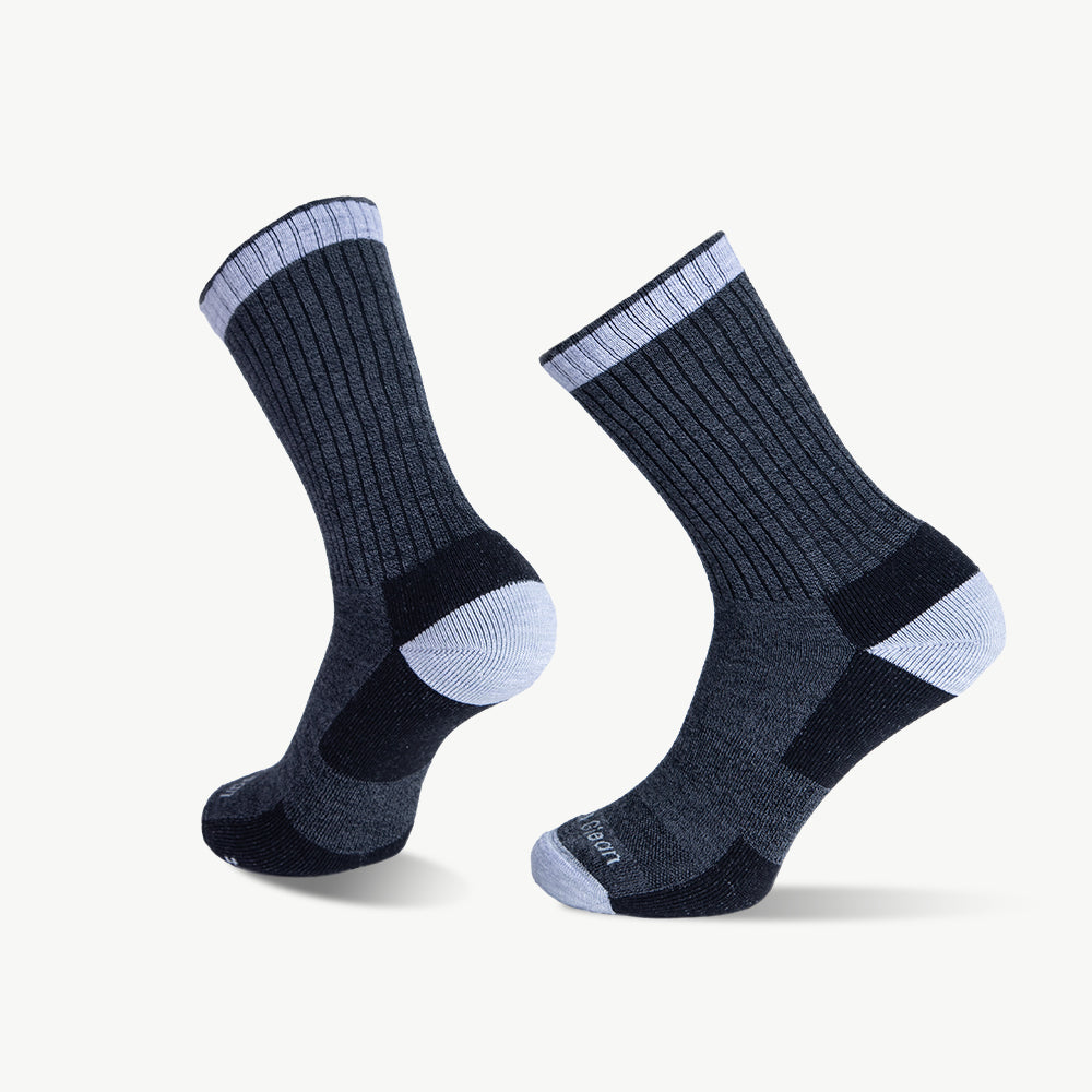 Dark Gray Medium Weight Crew Hiking Socks - 100% merino wool hiking socks by Na Giean
