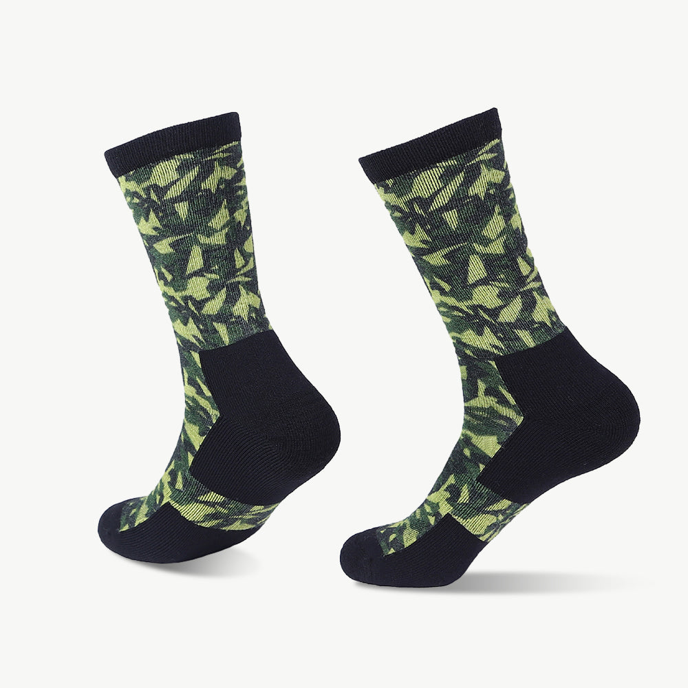 Camouflage Enhanced Medium Weight Crew Hiking Socks - Boulder Way Edition - 100% merino wool hiking socks by Na Giean