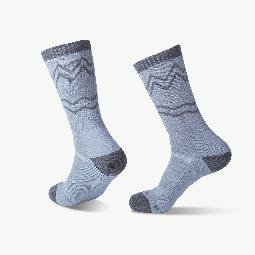 Mountain Enhanced Medium Weight Crew Hiking Socks - Boulder Way Edition - 100% merino wool hiking socks by Na Giean