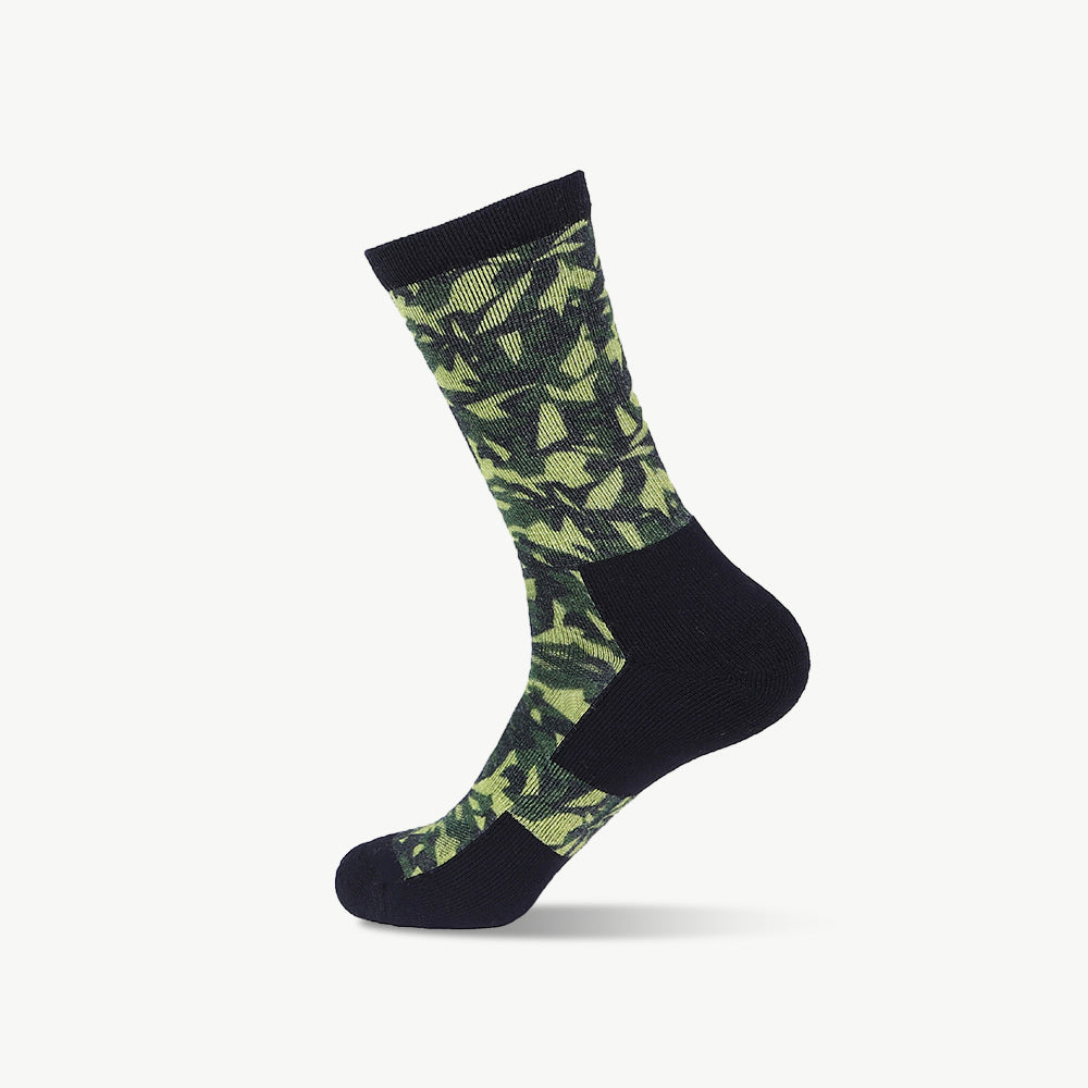 Camouflage Enhanced Medium Weight Crew Hiking Socks - Boulder Way Edition - 100% merino wool hiking socks by Na Giean