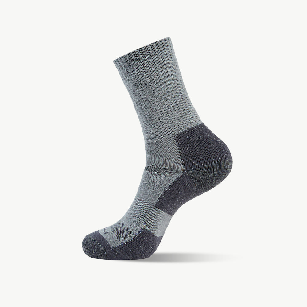 Sober Gray Enhanced Medium Weight Crew Hiking Socks - 100% merino wool hiking socks by Na Giean