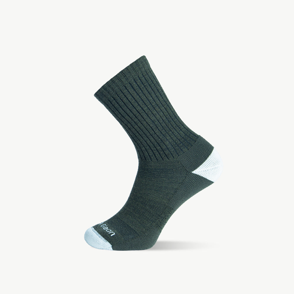Jungle Green Medium Weight Crew Hiking Socks