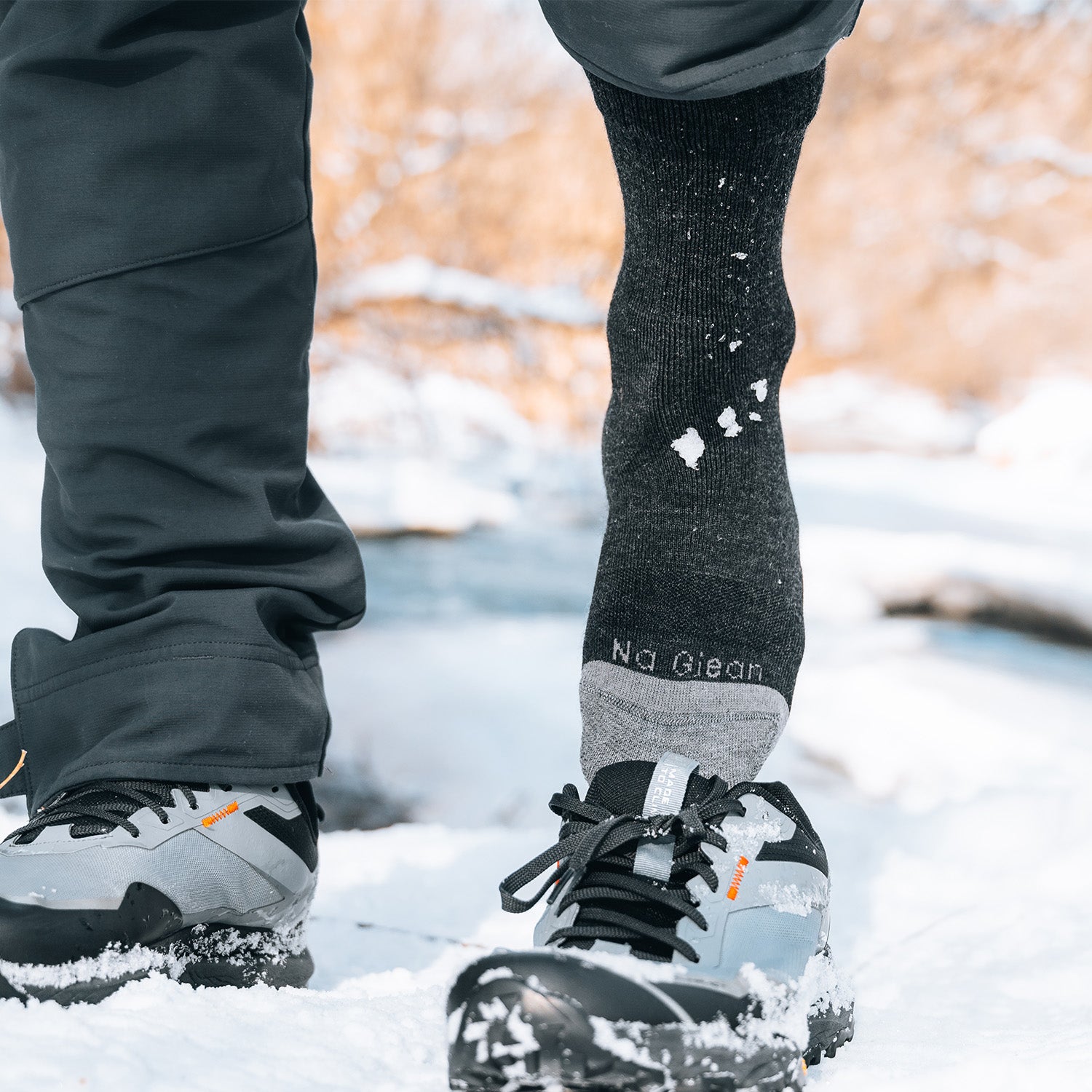Heavy Weight Crew Hiking Socks Midnight Gray - 100% merino wool hiking socks by Na Giean
