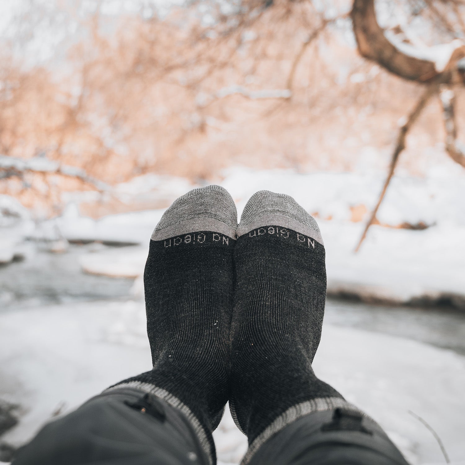 Heavy Weight Crew Hiking Socks Midnight Gray - 100% merino wool hiking socks by Na Giean