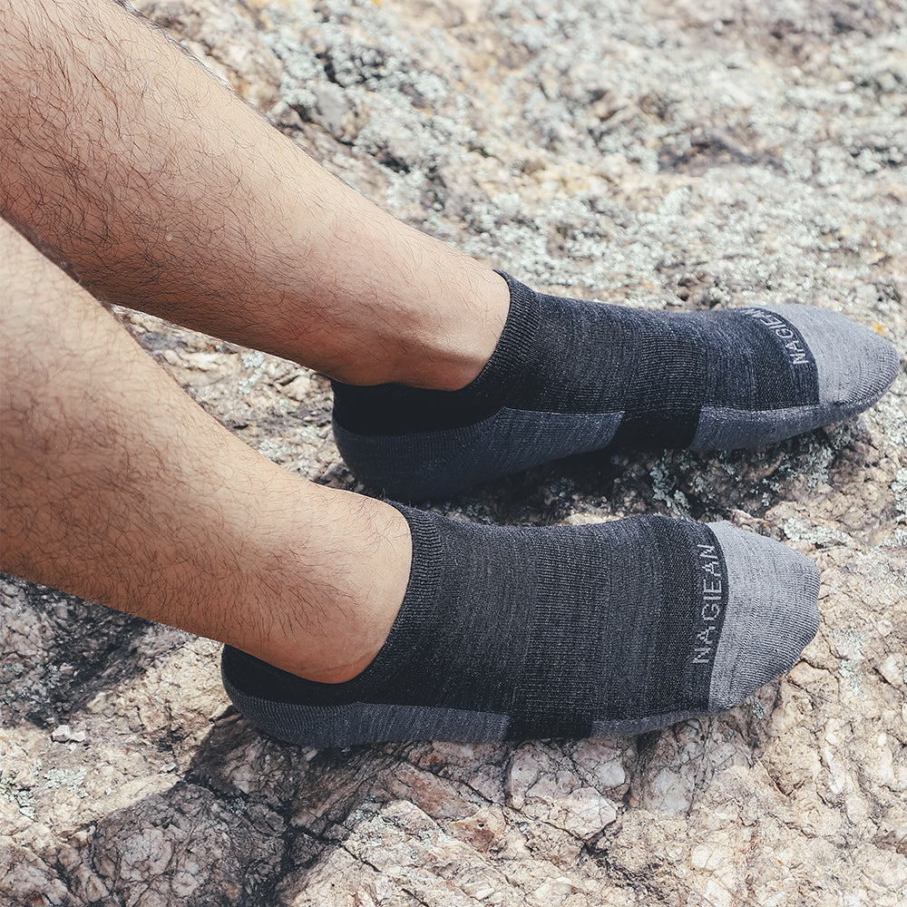 Twilight Light Weight No-show Running Socks - 2 Pack - lightweight merino wool running socks by Na Giean