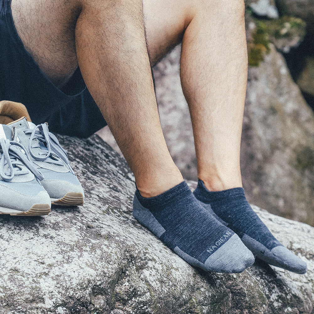 Twilight Light Weight No-show Running Socks - lightweight merino wool running socks by Na Giean