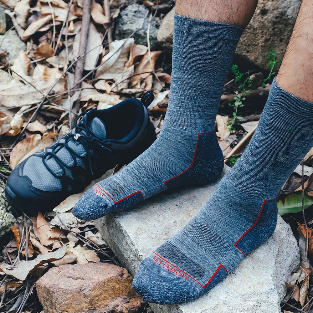 Dawn Light Weight Crew Hiking Socks - 100% merino wool hiking socks by Na Giean