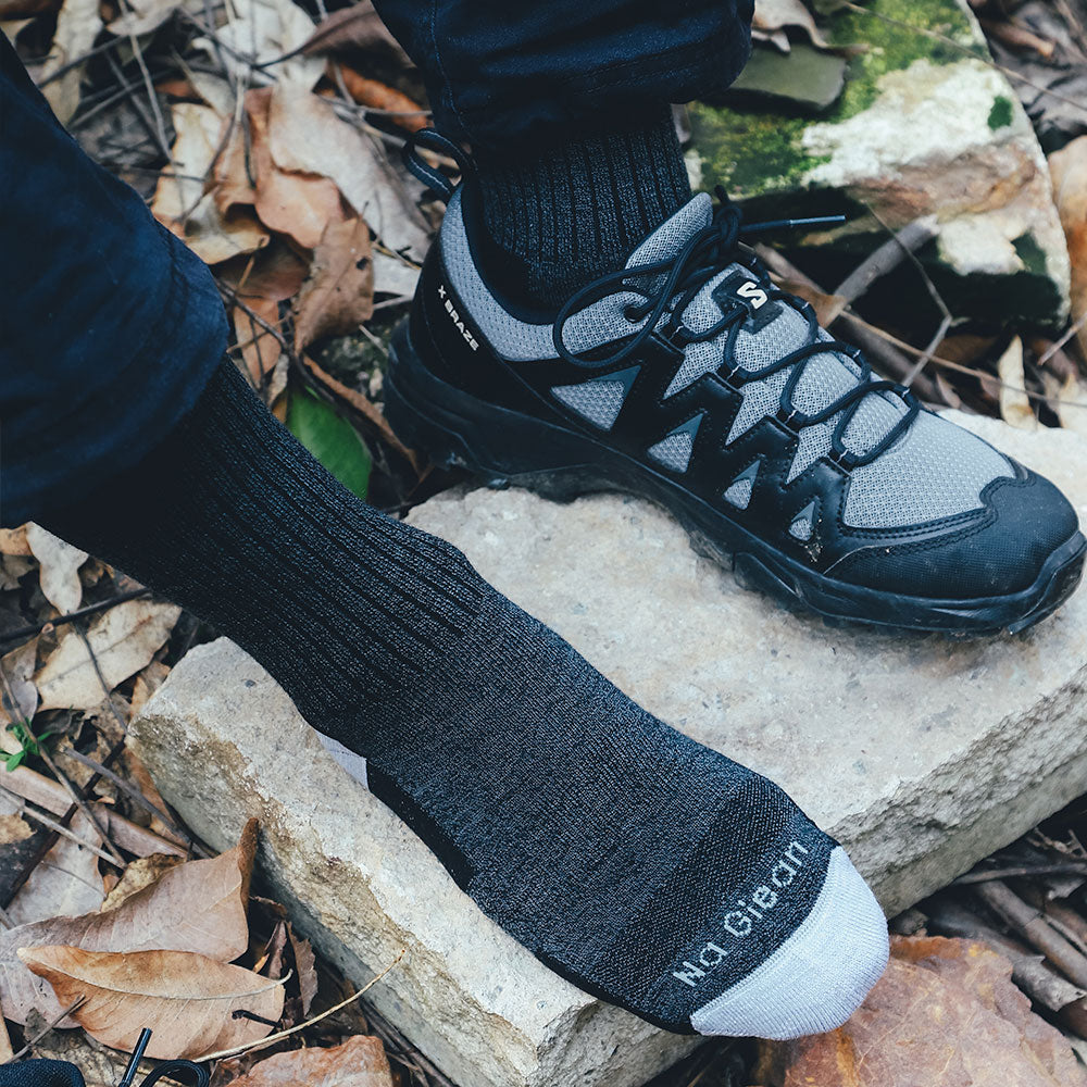 Dark Gray Medium Weight Crew Hiking Socks - 100% merino wool hiking socks by Na Giean