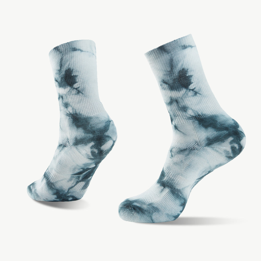 Monochrome Tie-dyed Medium Weight Crew Hiking Socks - 100% merino wool hiking socks by Na Giean