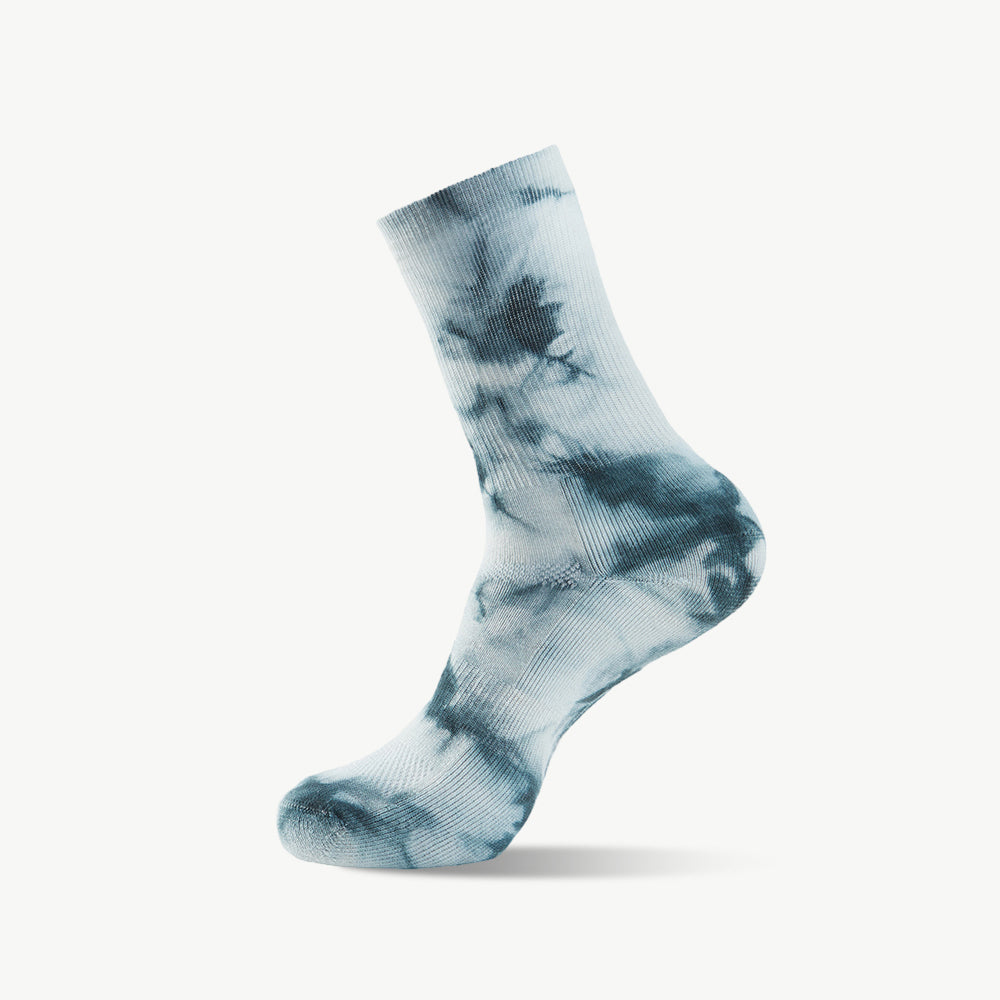 Monochrome Tie-dyed Medium Weight Crew Hiking Socks