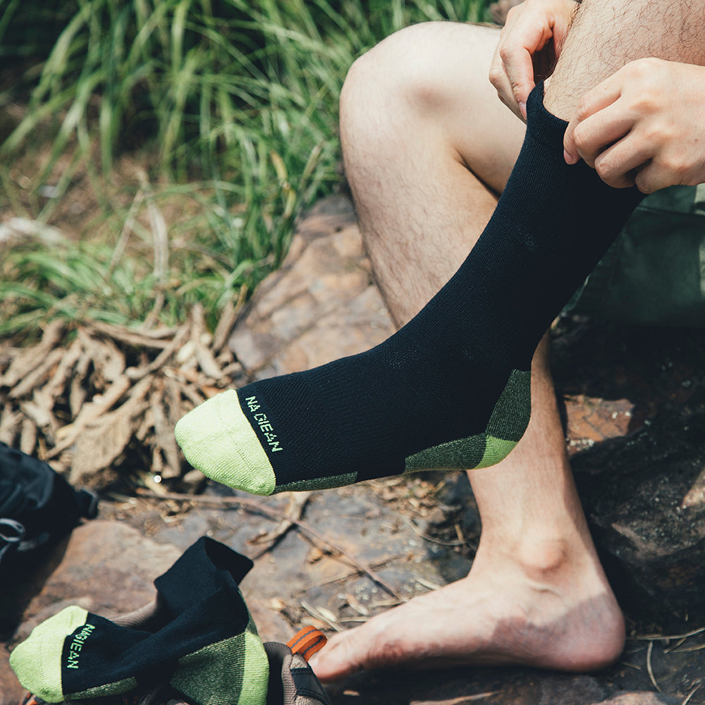 Powerful Durability Medium Weight Crew Hiking Socks - 100% merino wool hiking socks by Na Giean